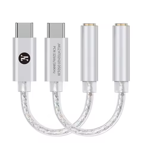 JCALLY JM12 DAC Digital Audio Decoding Adapter Headphone Amplifier Small Tail KT02H20 TYPEC to 3.5mm
