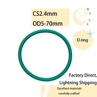 [WSYS] (CS2.4mm * OD5-70mm OO1) O-Ring Green O-Ring FKM Sealing Ring