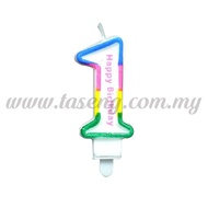 Candle - Single Number 1 生日号码蜡烛1号 Colorful Decoration Candle Lilin Selamat Hari Jadi Warna Warni Nom