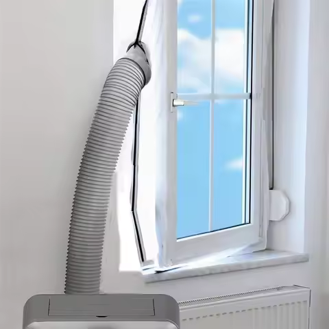 AirLock Window Seal for Portable Air Conditioner, 3m/4m Flexible Cloth Sealing Plate Window Seal wit