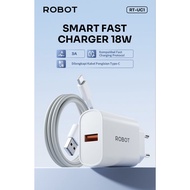 ROBOT Smart Fast Adapter Adapter Charger Cable USB to Type C Support All Protocol Charging RT-UC1 Wh