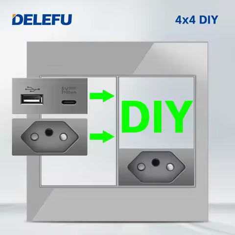 DELEFU Brazil Italian Chile Mexico Standard Free Combination Function USB Type C Key DIY Switch Sock
