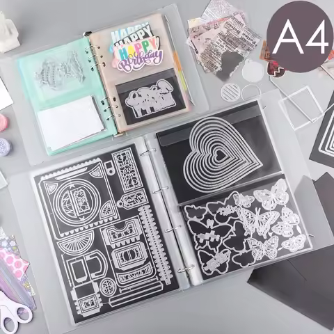 A4 Storage Book Binder/0.3mm Magnetic Sheets Multipurpose Envelope Storage Pockets For Die&Stamp Fol