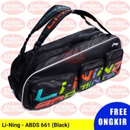 Abds 661 LINING Racket Bag Badminton Badminton Bag Original - Black