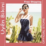 Women's one-piece bikini swimsuit with lace-up concealer bikini beachwear V66