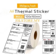 A6 Thermal Sticker Thermal Label Shipping Label Airway Bill Note 100*150mm 【Roll-350pcs】