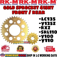 415 415HT LC135 / LAGENDA SRL110 / 125Z / RXZ / Y100 / Y110 RKM STEEL GOLD SPROCKET SPOCKET FRONT RE
