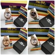 Coach rosegold stainless steel watch floral design