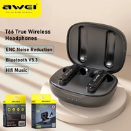 Awei T66 ENC TWS Bluetooth Earphone Stereo Sports Earphones Headset With Mic