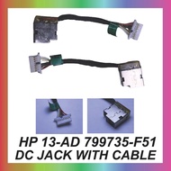 DC Jack for HP 11-K 13-D 13-S 13-U X360 M6-AR M6-W 15-AU 15-BK DC in Cable 90W 799735-F51 799735-S51