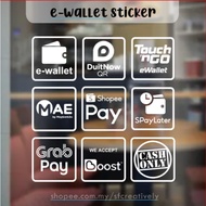 DUITNOW | Shoppe Pay | Touch n Go Sign Sticker for Door Window Wall Decoration