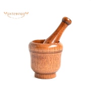 Wooden Mortar and Pestle Set,Mortar and Pestle Wood Wooden Mortar Pestle Grinding Bowl Set Garlic Crush Pot Kitchen Tool Durable