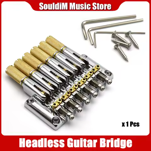 Metal Headless Guitar Bridge for Headless Guitar Musical Instrument Accessorie Metal Fixed 6 Strings