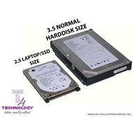 Seagate/WD BLUE/TOSHIBA/HGST 320GB/500GB/1TB 3.5 INCH / 2.5 INCH SATA HDD (JULY PROMOTION - BUY MORE