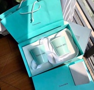 Tiffany&CO蒂芙尼 骨瓷 咖啡杯 杯子紙杯造型 情侶水杯 結婚對杯 訂婚禮物盒