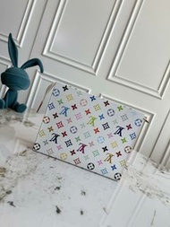 💜全新正品💜LV村上隆聯名白三彩護照夾