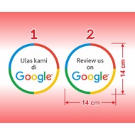 Round Sticker us on Review us on Google Sticker diameter 14 cm
