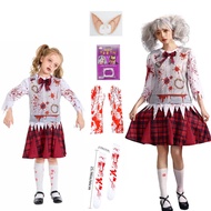 Halloween Costume for Kids Girl Zombie School Girl Costume  Bloody Purim Carnival Vampire Cosplay Cl