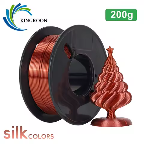 KINGROON 200g/Spool 3D Printer Filament Silk PLA 1.75mm Smooth No Bubble 0.2KG/Roll 3D Printing Mate