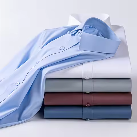 New Quality Anti-Wrinkle Men Shirt Long Sleeves Dress Shirts For Men Slim Fit Camisa Social Business