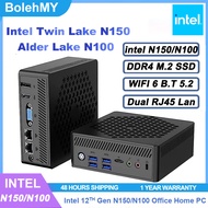 12Gen Intel Twin Lake N150/Alder Lake N100 Win11 Pro DDR4 NVMe 4K WiFi 6 BT5.2 Mini PC