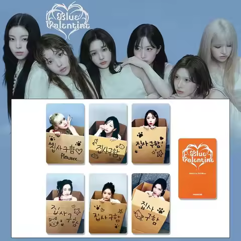 6PCS Kpop Girls Group NMIXX "Blue Valentine" MAKESTAR Autograph Lomo Cards LILY HAEWON SULLYOON BAE