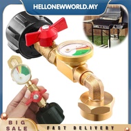 [hellonewworld.my] QCC1 Propane Refill Elbow Adapter with Gauge and -Off Control Valve Propane Refil