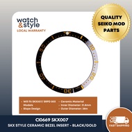 CI0669 SKX007/SRPD SKX Style Ceramic Bezel Insert - Black/Gold