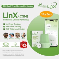 LinX CGM Continuous Glucose Monitoring 24/7 Real Time Blood Glucose Monitor No Finger Pricking Gluco
