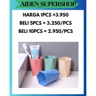 ASS GANDAM STRAW GLASSES HEXAGON SHAPE / HEXAGON WHEAT STRAW GLASS CUP