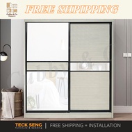 【SG Seller】 8 Feet Wardrobe Anti-Jump 2 Sliding Doors / Spacious