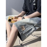 [H2O] Denim Shorts Men Summer American Retro ins Street Wear Loose Middle Pants Washed Distressed Pu
