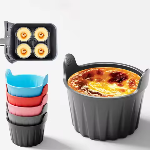 Silicone Air Fryer Mold, Oil-Free Fryer Tray, Muffin Cup Mold, Oven Cake Mold, Egg Tart Mold, Air Fr