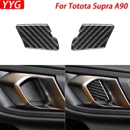 For Toyota Supra A90 2019-2022 Real Carbon Fiber Inner Door Bowl Decorative Cover Car Interior Modif