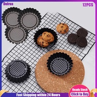 LY Dulrua 12Pcs Carbon Steel Egg Tart Mold Premium Egg Tart Mold Smooth Egg Tart Mold