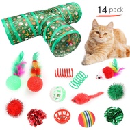 Cat Tunnel Channel Set Tee Toy Tee Channel Bell Ball Christmas Cross-Border Set Toy Mouse B9H2