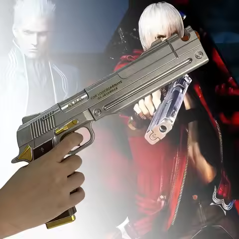 15.7in/40cm Ebony Ivory Gun Katana Devil May Cry 4 Sabre Ninja Sword Cosplay Prop Real Size Japanese