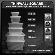 Thinwall SQ 500ml 650ml 750ml 1000ml Per Pack Square Plastic Food Box