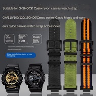 Untuk Casio G-SHOCK GA110/100/120 GM/GA2100 Dimodifikasi Pria Nylon Kanvas Tali DW-5600 GW-B5600 GW-M5610 DIY Olahraga Gelang Jam