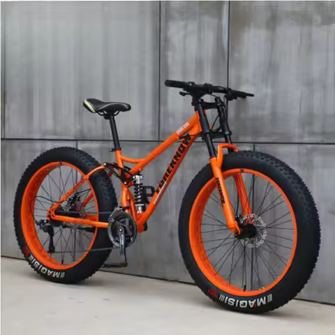 Fiber Fat Bike Men's/Full Suspension Mountain Fat Bike Alloy Rims/Popular Fat Tire Bike with Good Ti