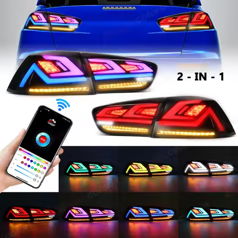 RGB Tail Lamps for Mitsubishi Lancer Evo X 2008 2009 - 2019 2020 2021 Taillights Colorful Start UP A