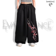 Men's and Women's Baggy pants Fleece Balloon Long pants Balloon Gombrong SyainTerpiz Motif Black pan