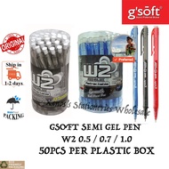 GSOFT W2 PEN [SEMI GEL] 0.5MM/ 0.7MM/ 1.0MM (50PCS) READY STOCK / 100% ORIGINAL