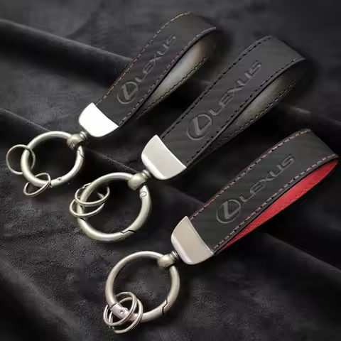 Leather Car Keychain Anti-Lost Key Ring Pendant Lanyard Gift for Lexus RX350 IS250 IS350 GX460 ES350