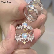 Elegant Angel Devil Ring for Women Vintage Silver Finger Ring Accessories Jewelry