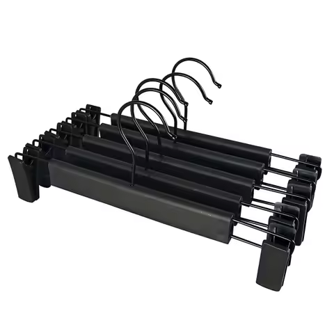 10PCS I KNOW Plastic Frosted Pants Trousers Hanger with Two Clips Kroean Hot Sale Adult Anti-slip Bl