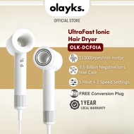 Olayks Ultra High Speed Hair Dryer 30s Fast Dry 3.6 Billion Negative Ions 110K RPM Motor Lightweight