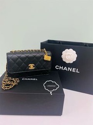 Chanel 23S Wallet On Chain 黑金荔枝皮WOC