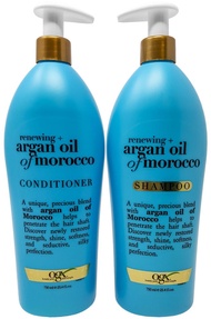 OGX Renewing Moroccan Argan Oil Shampoo and Conditioner Pump Bottle Salon Size Set (2 x 25.4 Oz) OGX