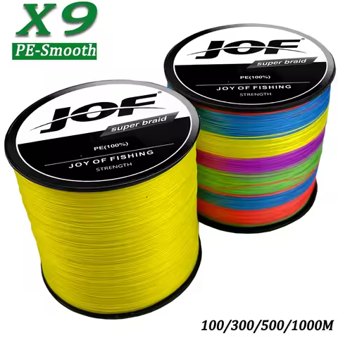 JOF 9 Strands PE Fishing Line Raid 100M 300M 500M 1000M Multifilament 9X Smooth Fishing Wire Carp Fi